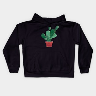 Cute Cactus Plant Illustration Kids Hoodie